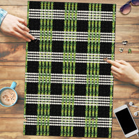 Aloha Hawaii Pakalana Pikake Lei Puzzle Palaka Inspired Hawaiian-plaid Black