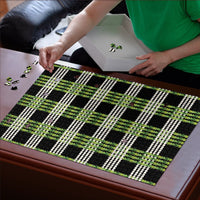 Aloha Hawaii Pakalana Pikake Lei Puzzle Palaka Inspired Hawaiian-plaid Black