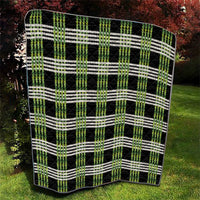 Aloha Hawaii Pakalana Pikake Lei Quilt Palaka Inspired Hawaiian-plaid Black