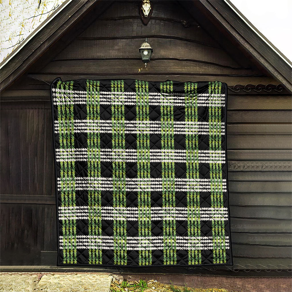 Aloha Hawaii Pakalana Pikake Lei Quilt Palaka Inspired Hawaiian-plaid Black
