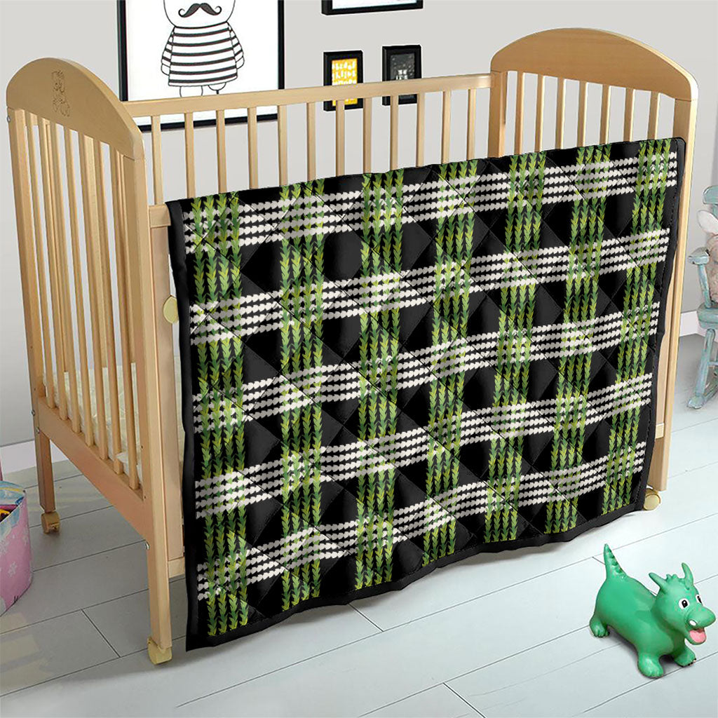 Aloha Hawaii Pakalana Pikake Lei Quilt Palaka Inspired Hawaiian-plaid Black