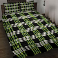 Aloha Hawaii Pakalana Pikake Lei Quilt Bed Set Palaka Inspired Hawaiian-plaid Black