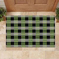 Aloha Hawaii Pakalana Pikake Lei Rubber Doormat Palaka Inspired Hawaiian-plaid Black