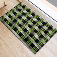 Aloha Hawaii Pakalana Pikake Lei Rubber Doormat Palaka Inspired Hawaiian-plaid Black
