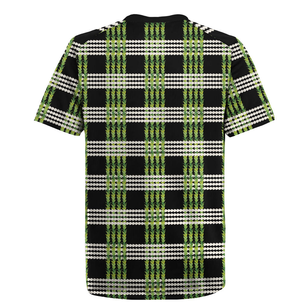 Aloha Hawaii Pakalana Pikake Lei Rugby Jersey Palaka Inspired Hawaiian-plaid Black