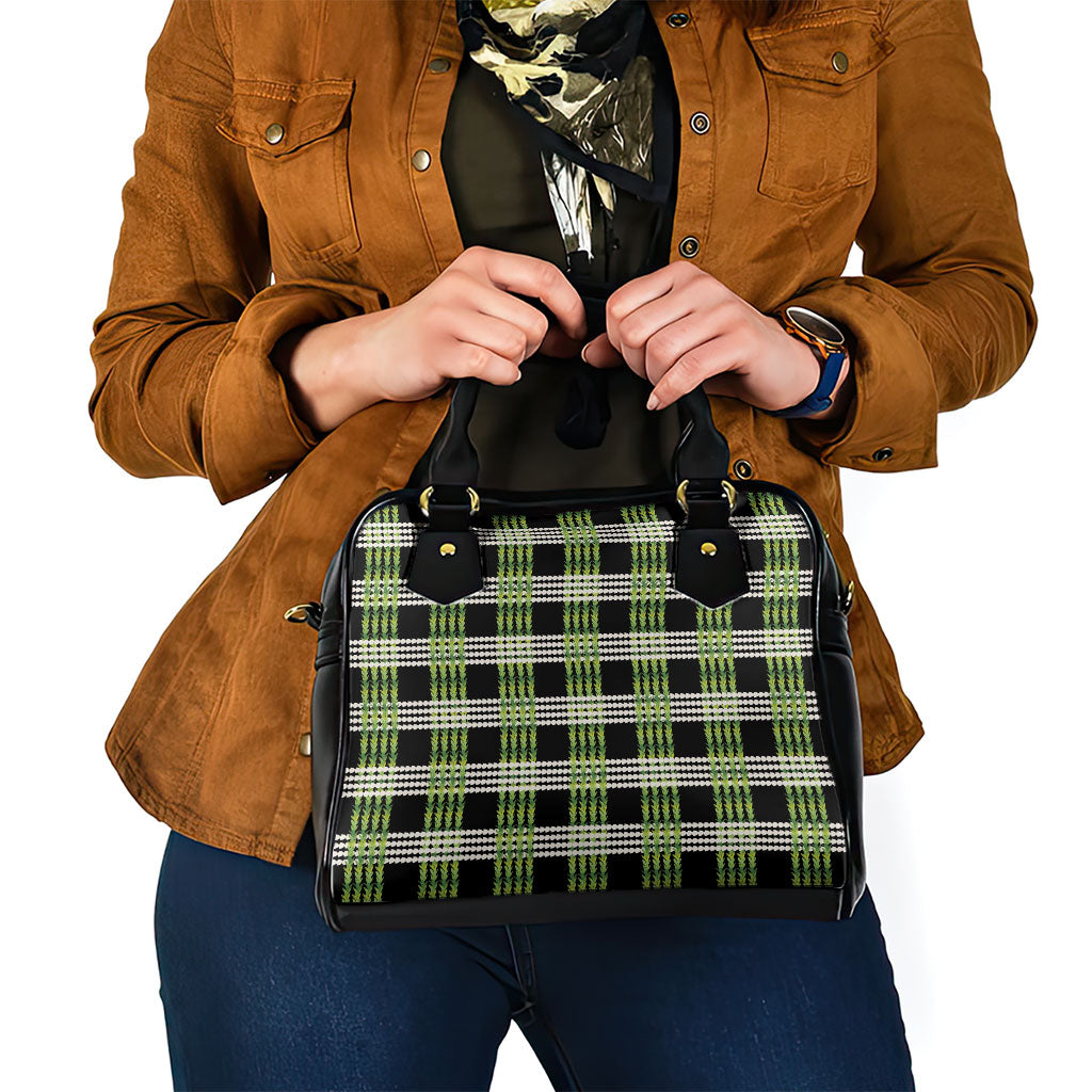 Aloha Hawaii Pakalana Pikake Lei Shoulder Handbag Palaka Inspired Hawaiian-plaid Black