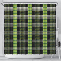 Aloha Hawaii Pakalana Pikake Lei Shower Curtain Palaka Inspired Hawaiian-plaid Black