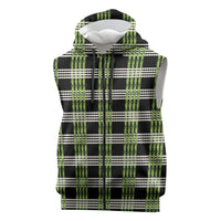 Aloha Hawaii Pakalana Pikake Lei Sleeveless Zip Hoodie Palaka Inspired Hawaiian-plaid Black