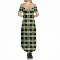 Aloha Hawaii Pakalana Pikake Lei Summer Maxi Dress Palaka Inspired Hawaiian-plaid Black