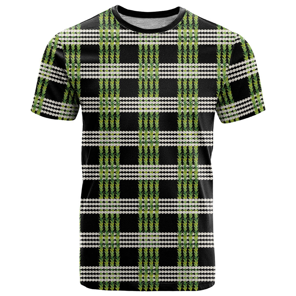 Aloha Hawaii Pakalana Pikake Lei T Shirt Palaka Inspired Hawaiian-plaid Black LT14 Black - Polynesian Pride