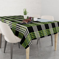 Aloha Hawaii Pakalana Pikake Lei Tablecloth Palaka Inspired Hawaiian-plaid Black