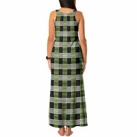 Aloha Hawaii Pakalana Pikake Lei Tank Maxi Dress Palaka Inspired Hawaiian-plaid Black