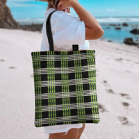 Aloha Hawaii Pakalana Pikake Lei Tote Bag Palaka Inspired Hawaiian-plaid Black