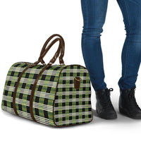 Aloha Hawaii Pakalana Pikake Lei Travel Bag Palaka Inspired Hawaiian-plaid Black
