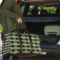 Aloha Hawaii Pakalana Pikake Lei Travel Bag Palaka Inspired Hawaiian-plaid Black