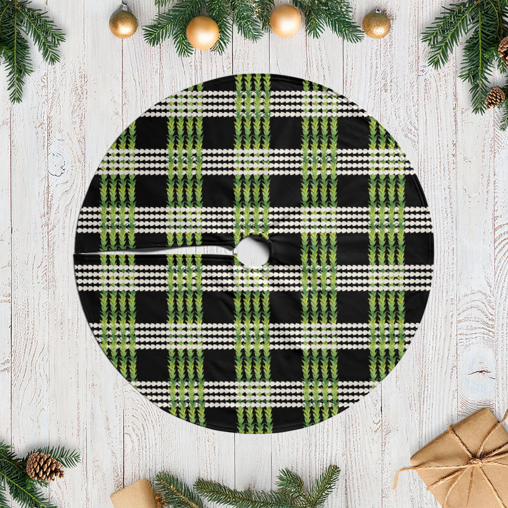 Aloha Hawaii Pakalana Pikake Lei Tree Skirt Palaka Inspired Hawaiian-plaid Black