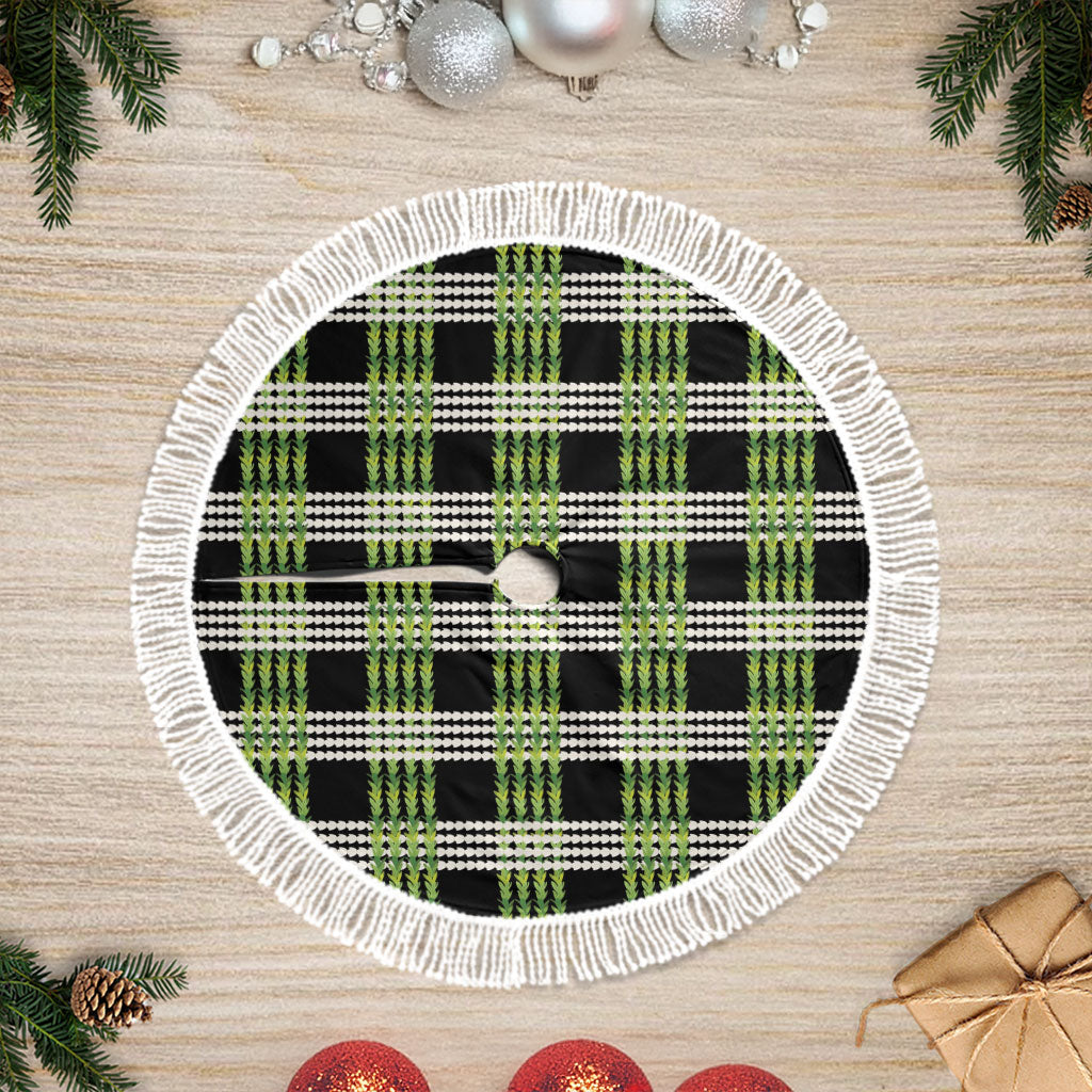 Aloha Hawaii Pakalana Pikake Lei Tree Skirt Palaka Inspired Hawaiian-plaid Black