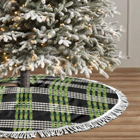 Aloha Hawaii Pakalana Pikake Lei Tree Skirt Palaka Inspired Hawaiian-plaid Black
