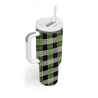 Aloha Hawaii Pakalana Pikake Lei Tumbler With Handle Palaka Inspired Hawaiian-plaid Black