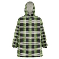 Aloha Hawaii Pakalana Pikake Lei Wearable Blanket Hoodie Palaka Inspired Hawaiian-plaid Black