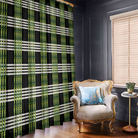 Aloha Hawaii Pakalana Pikake Lei Window Curtain Palaka Inspired Hawaiian-plaid Black