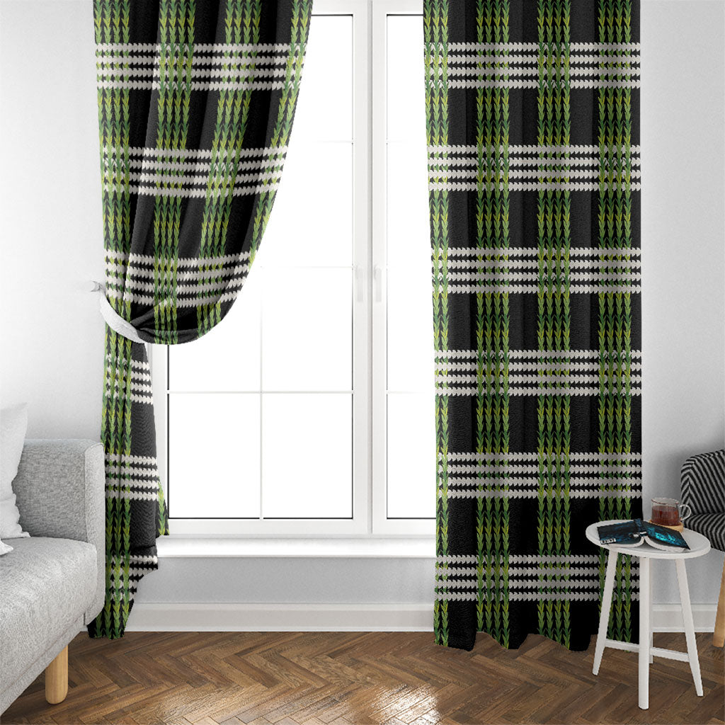 Aloha Hawaii Pakalana Pikake Lei Window Curtain Palaka Inspired Hawaiian-plaid Black