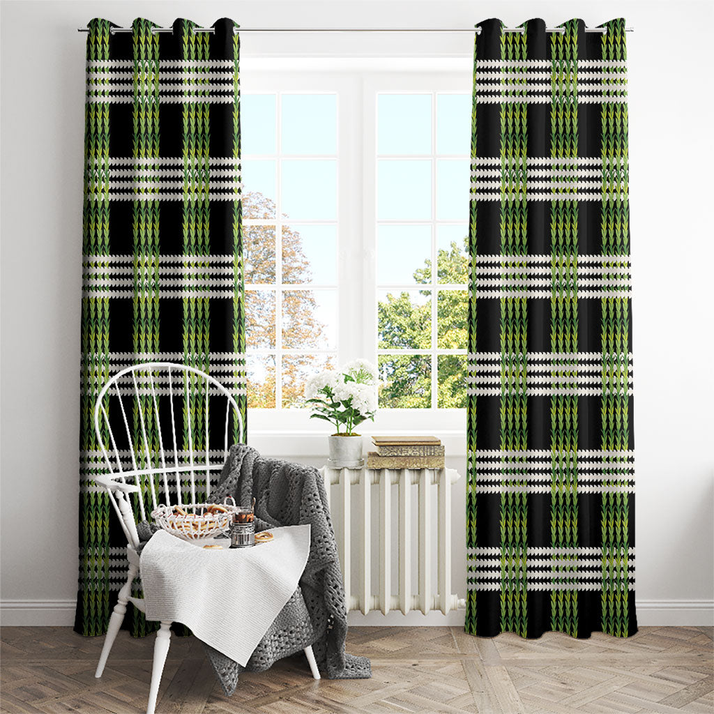 Aloha Hawaii Pakalana Pikake Lei Window Curtain Palaka Inspired Hawaiian-plaid Black