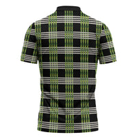 Aloha Hawaii Pakalana Pikake Lei Zipper Polo Shirt Palaka Inspired Hawaiian-plaid Black