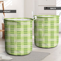 Aloha Hawaii Pakalana Pikake Lei Laundry Basket Palaka Inspired Hawaiian-plaid Pastel Green
