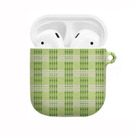Aloha Hawaii Pakalana Pikake Lei AirPods Case Palaka Inspired Hawaiian-plaid Pastel Green