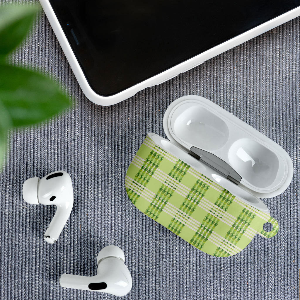 Aloha Hawaii Pakalana Pikake Lei AirPods Case Palaka Inspired Hawaiian-plaid Pastel Green