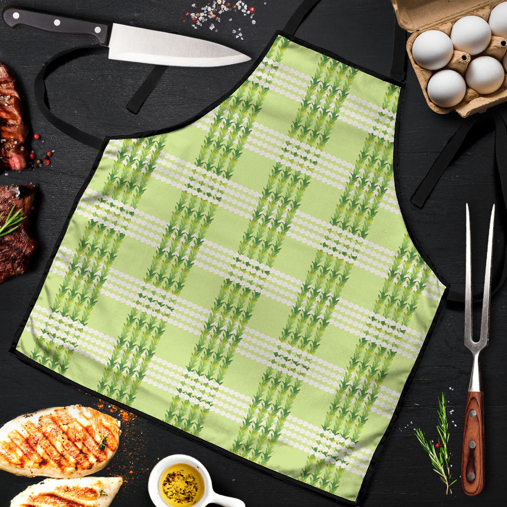 Aloha Hawaii Pakalana Pikake Lei Apron Palaka Inspired Hawaiian-plaid Pastel Green