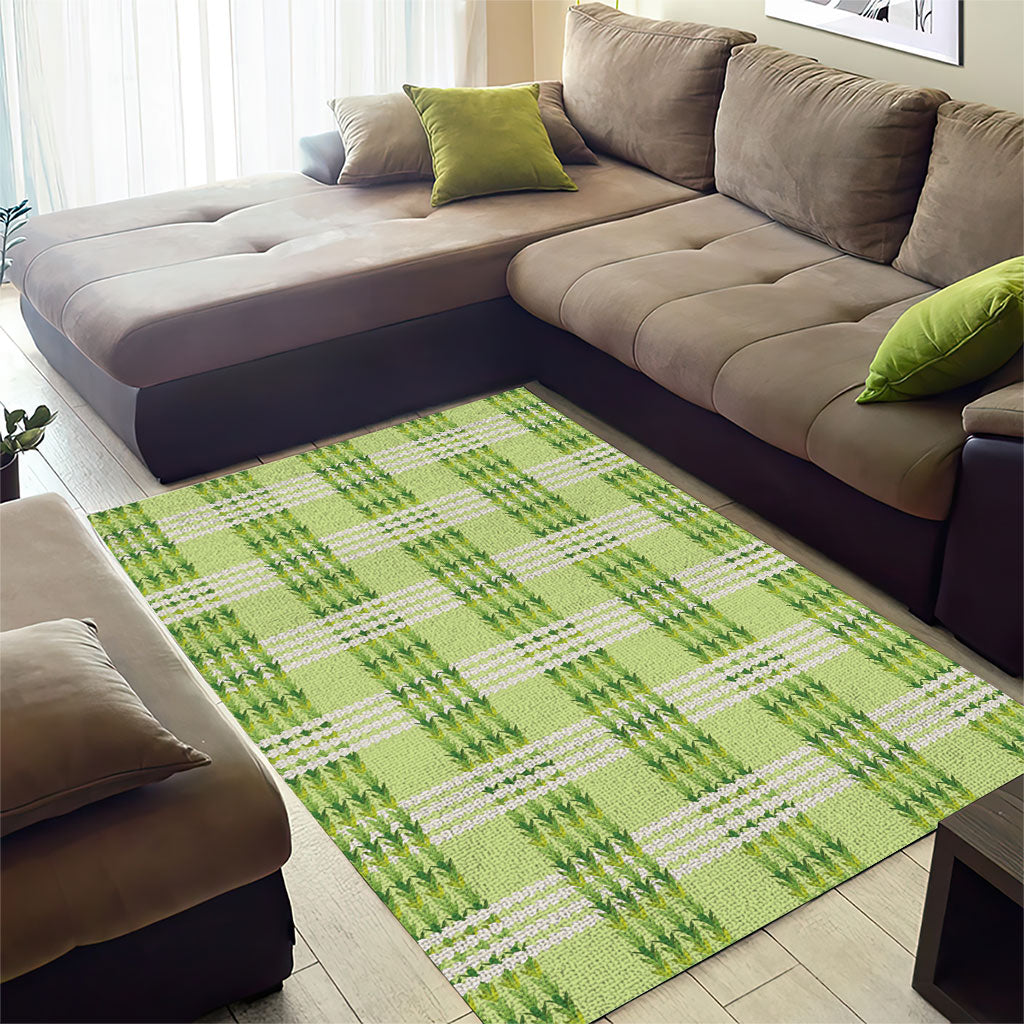 Aloha Hawaii Pakalana Pikake Lei Area Rug Palaka Inspired Hawaiian-plaid Pastel Green