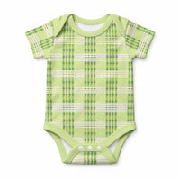 Aloha Hawaii Pakalana Pikake Lei Baby Onesie Palaka Inspired Hawaiian-plaid Pastel Green