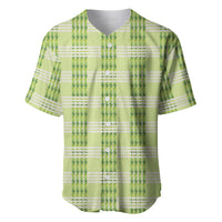 Aloha Hawaii Pakalana Pikake Lei Baseball Jersey Palaka Inspired Hawaiian-plaid Pastel Green
