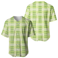 Aloha Hawaii Pakalana Pikake Lei Baseball Jersey Palaka Inspired Hawaiian-plaid Pastel Green