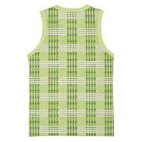 Aloha Hawaii Pakalana Pikake Lei Basketball Jersey Palaka Inspired Hawaiian-plaid Pastel Green