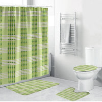 Aloha Hawaii Pakalana Pikake Lei Bathroom Set Palaka Inspired Hawaiian-plaid Pastel Green