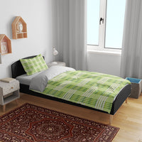 Aloha Hawaii Pakalana Pikake Lei Bedding Set Palaka Inspired Hawaiian-plaid Pastel Green