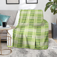 Aloha Hawaii Pakalana Pikake Lei Blanket Palaka Inspired Hawaiian-plaid Pastel Green