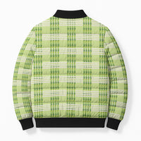 Aloha Hawaii Pakalana Pikake Lei Bomber Puffer Jacket Palaka Inspired Hawaiian-plaid Pastel Green