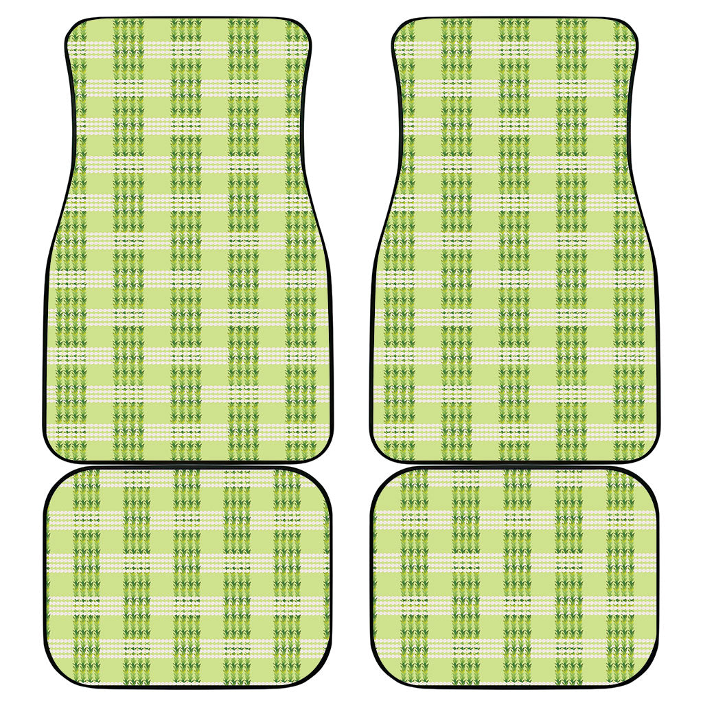Aloha Hawaii Pakalana Pikake Lei Car Mats Palaka Inspired Hawaiian-plaid Pastel Green