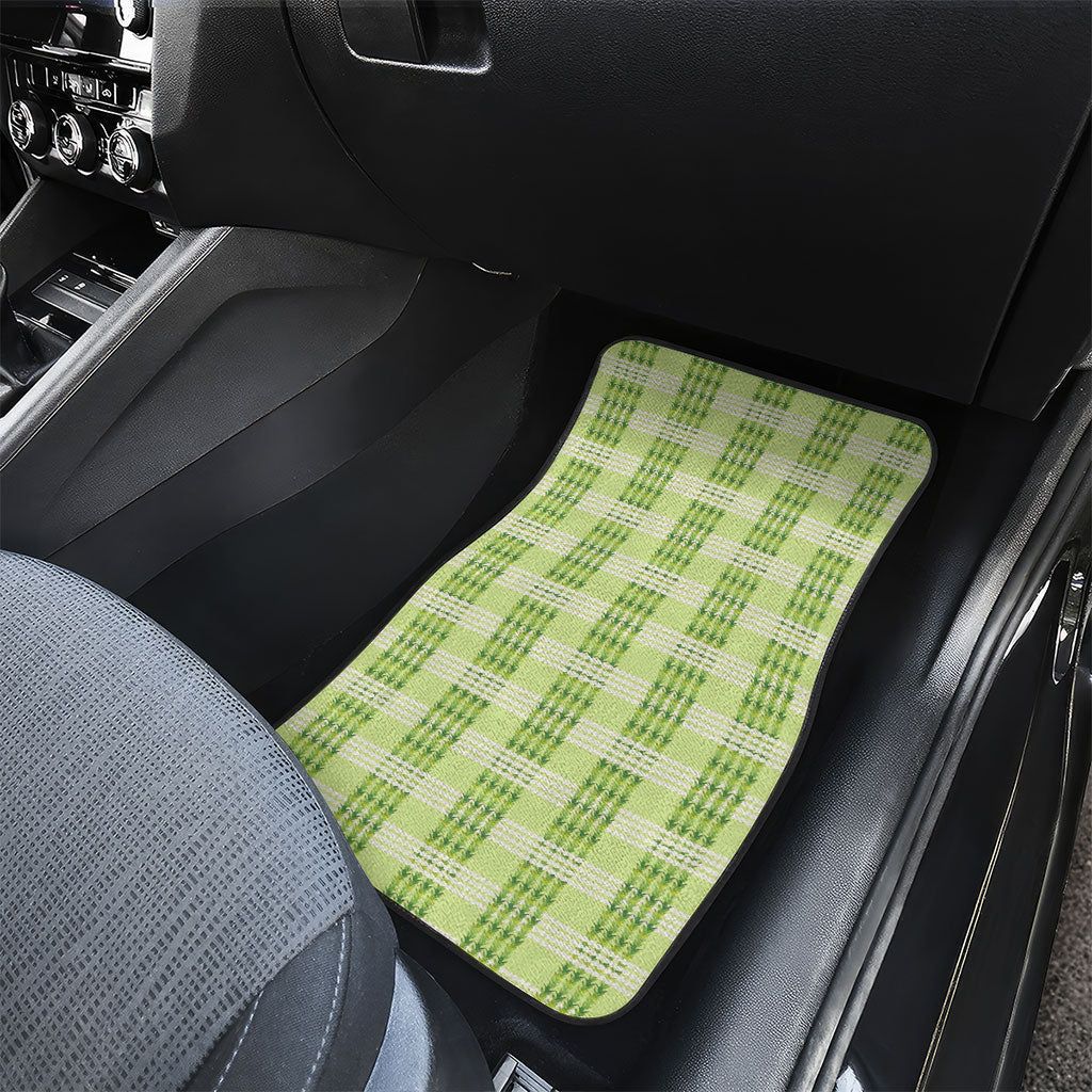 Aloha Hawaii Pakalana Pikake Lei Car Mats Palaka Inspired Hawaiian-plaid Pastel Green