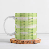 Aloha Hawaii Pakalana Pikake Lei Ceramic Mug Palaka Inspired Hawaiian-plaid Pastel Green