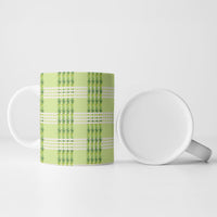 Aloha Hawaii Pakalana Pikake Lei Ceramic Mug Palaka Inspired Hawaiian-plaid Pastel Green