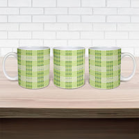 Aloha Hawaii Pakalana Pikake Lei Ceramic Mug Palaka Inspired Hawaiian-plaid Pastel Green