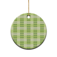 Aloha Hawaii Pakalana Pikake Lei Ceramic Ornament Palaka Inspired Hawaiian-plaid Pastel Green