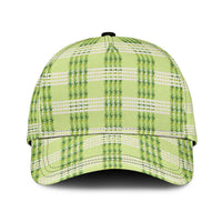 Aloha Hawaii Pakalana Pikake Lei Classic Cap Palaka Inspired Hawaiian-plaid Pastel Green