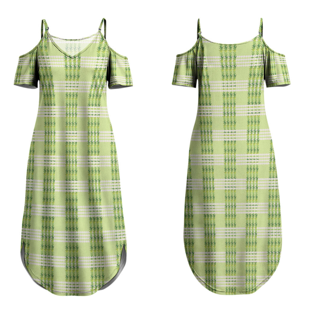 Aloha Hawaii Pakalana Pikake Lei Couples Matching Summer Maxi Dress and Hawaiian Shirt Palaka Inspired Hawaiian-plaid Pastel Green