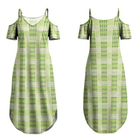 Aloha Hawaii Pakalana Pikake Lei Couples Matching Summer Maxi Dress and Hawaiian Shirt Palaka Inspired Hawaiian-plaid Pastel Green